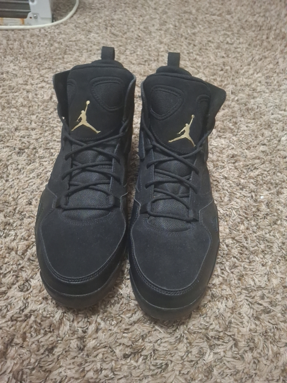 Jordan Men’s Black and Gold High-Top Basketball Shoes